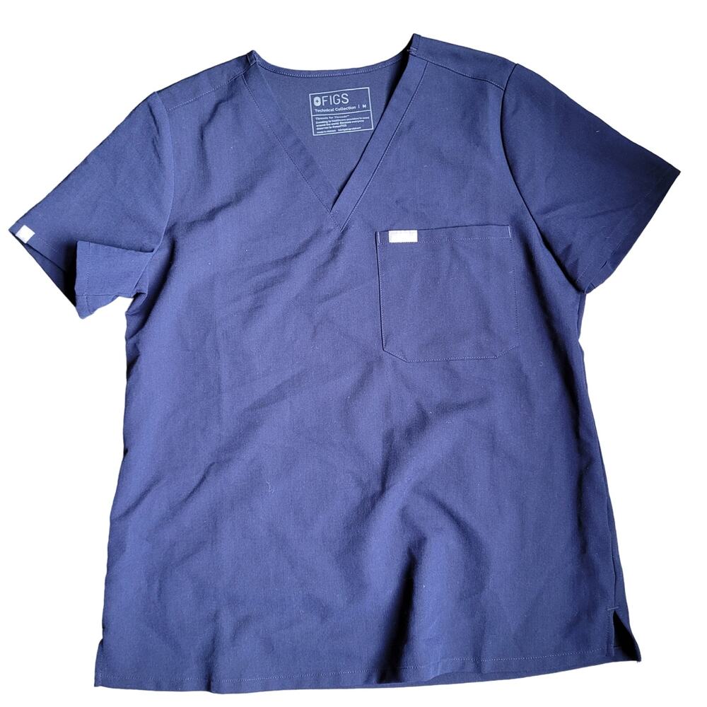 FIGS Womens Catarina One-Pocket Scrub Top Size Medium Blue FW1000 Technical 2789